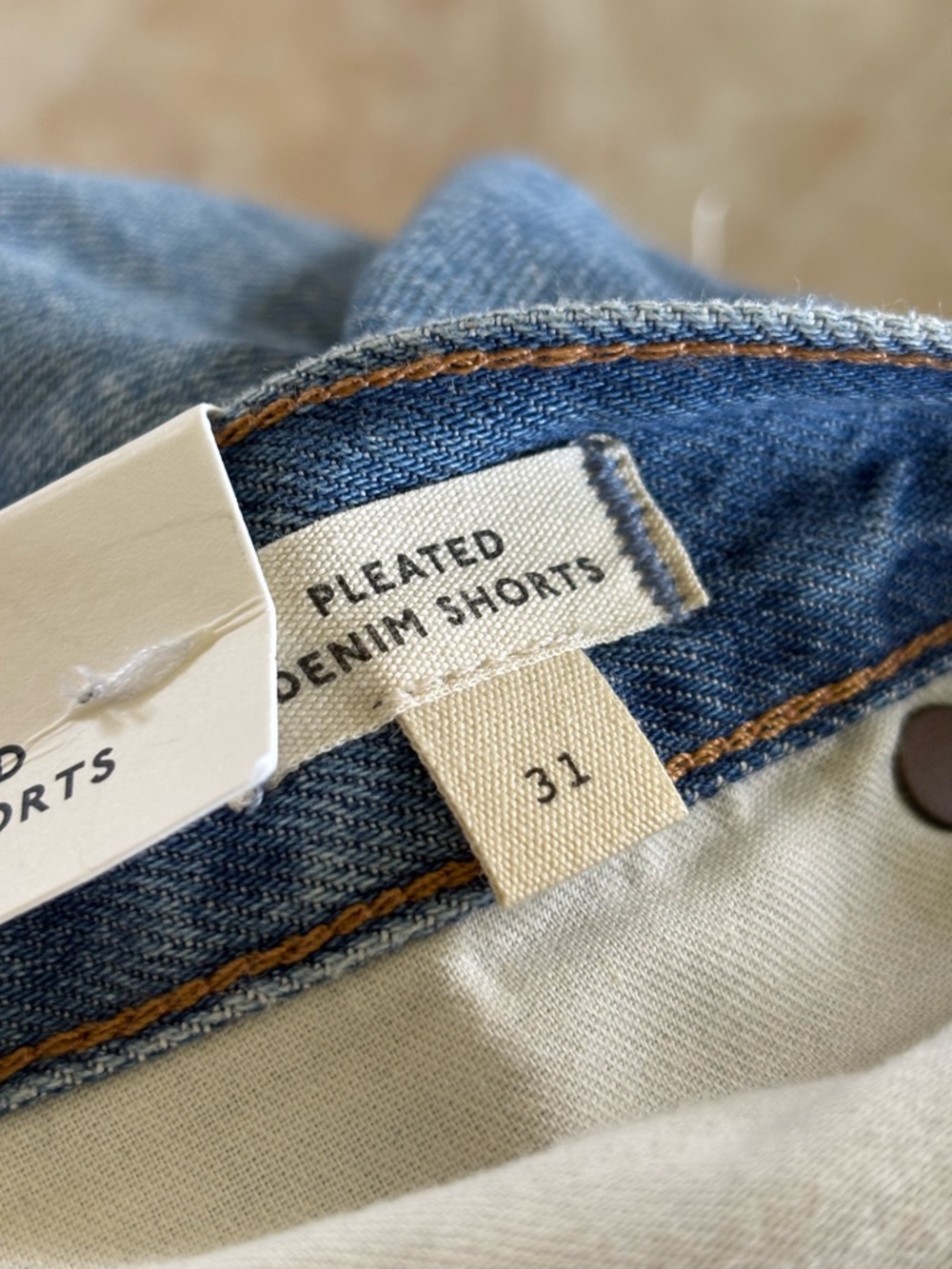 Madewell pleated denim short cotton lyocell blend new NWT spring summer beach - Picture 7 of 8